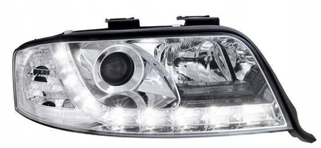 Lampy przednie reflektory Audi A6 CHROM DAYLIGHT