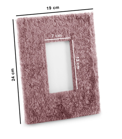 RAMKA NA ZDJĘCIE 21 X 26 CM FUTRZANA DESIGNERSKA REGULOWANA OZDOBNA DO WNĘTRZ