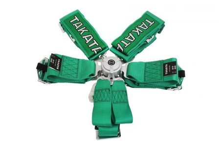 Pasy sportowe 6p 3" Green - Takata Replica harness