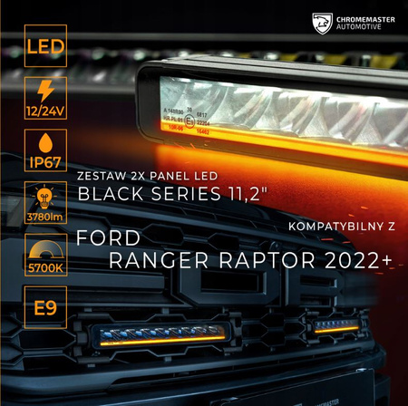 LED BAR Zestaw lamp oświetlenie LED w grill do FORD RANGER IV 2022-