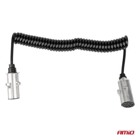 Przewód spiralny naczepy TIR 2x 7 PIN typ N 5m 24V AMIO-04379