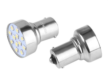 Żarówka VISION P21W BA15s 12V 12x 2835 SMD LED, biała, 2 szt.