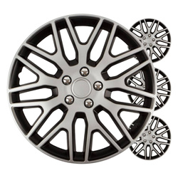 Kołpaki samochodowe 4szt. komplet Dakar czarno srebrne 17" cali COLOR BOX