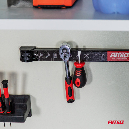 Uchwyty listwy magnetyczne na narzędzia 1x20cm 1x30,5cm 1x46cm zestaw AMIO-04263