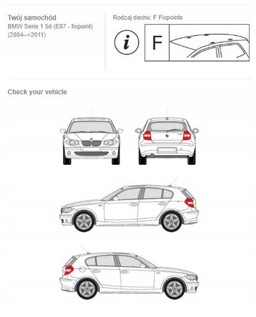 Bagażnik dachowy belki BMW E81 E87 DARK