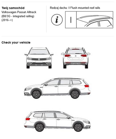 Bagażnik dachowy CRUZ AIRO FUSE DARK VW Passat B8 Variant/Alltrack