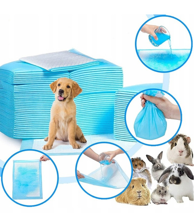 PODKŁADY CHŁONNE DLA PSA 60 X 90 50 SZT. MATY HIGIENICZNE DO NAUKI SIKANIA + WORKI