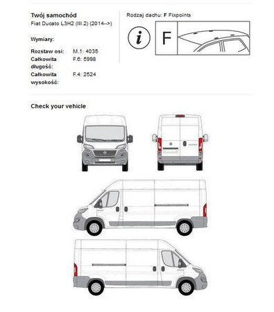 Platforma dachowa bagażnik Peugeot Boxer L3H2
