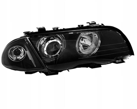 Reflektory lampy przednie BMW E46 Angel Eyes LED BLACK
