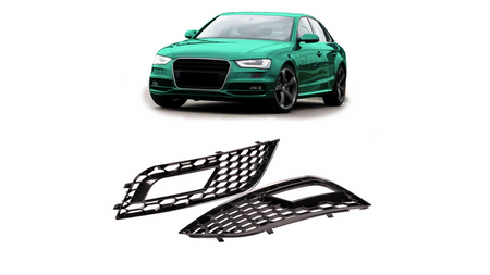 Ramki do halogenów Gloss Black AUDI A4 B8 Facelift 2012-2016