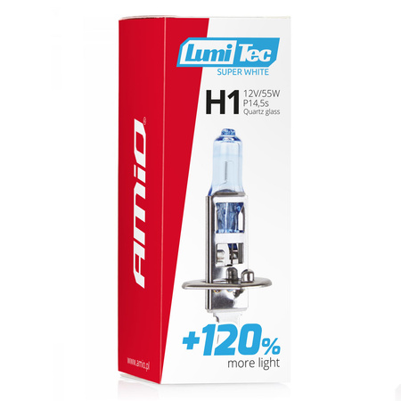Żarówka halogenowa H1 12V 55W LumiTec Super White +120% AMIO-02135