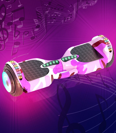 DESKOROLKA ELEKTRYCZNA HOVERBOARD DESKA DUŻE KOŁA ŚWIECĄCE LED BLUETOOTH MUZYKA DLA DZIECI MŁODZIEŻY DOROSŁYCH
