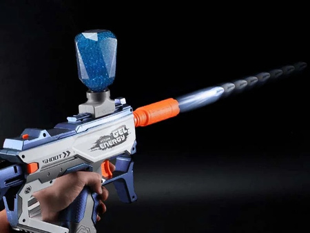 PISTOLET NA KULKI ŻELOWE NIEBIESKI WYRZUTNIA KARABIN AUTOMATYCZNY AKUMULATOROWY OKULARY POJEMNIK KULKI ŻELOWE 10000 SZT. DLA DZIECI DO ZABAWY