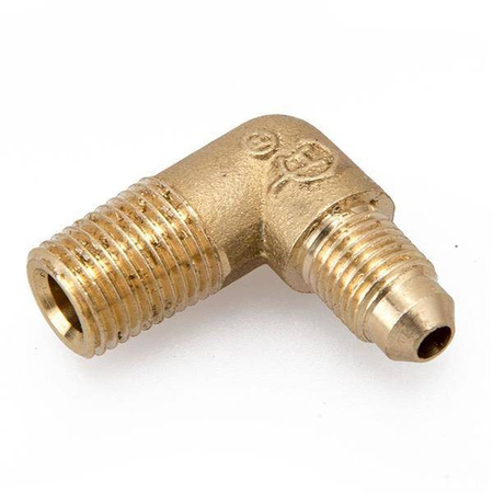 Przejściówka 90° 1/4" NPT na AN4 Mosiądz