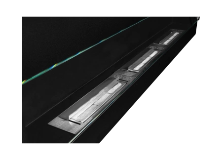 BIOKOMINEK 1200X400 czarny Strukturalny z  szybą