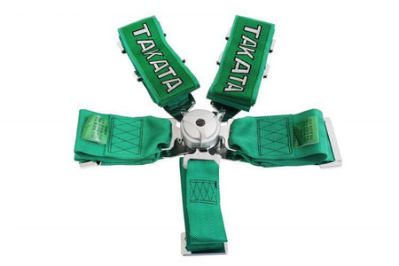 Pasy sportowe 5p 3" Green - Takata Replica