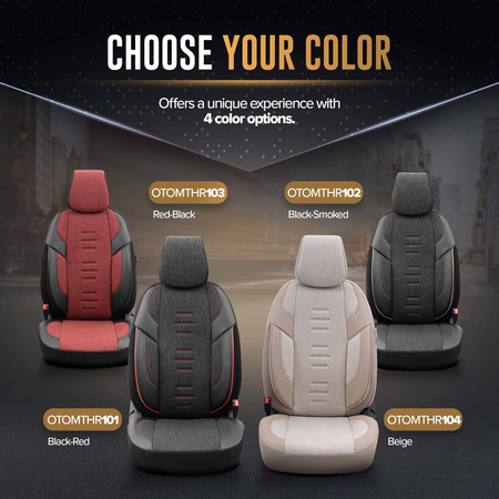 Komplet pokrowców na fotele samochodowe OTOM THRONE 102 SMOKED 3-ZIP