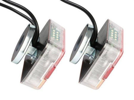 Zestaw lamp tylnych LED na magnes, przewód 7,5 m z wtyczką 7 PIN