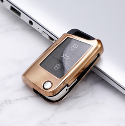 Pokrowiec na kluczyk CLEAR VW GOLF MK7 złoty