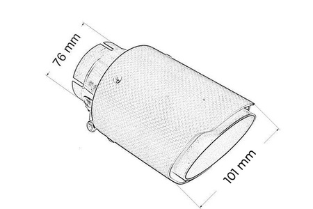 Końcówka tłumika 101mm wejście 76mm Carbon Mat