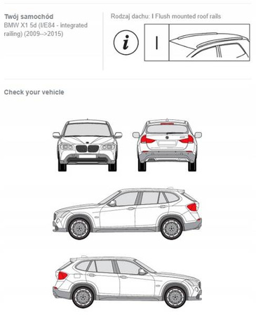 Bagażnik dachowy belki Fuse BMW X1 E84 5d