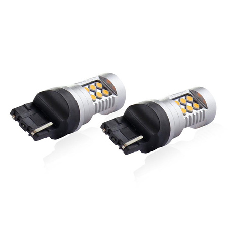 Zarówki LED CANBUS 3030 24SMD T20 7440 WY21W Pomarańczowa 12V/24V