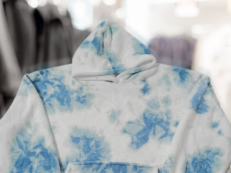 BLUZOKOC NIEBIESKI OMBRE PONCZO BLUZA Z KAPTUREM KIESZEŃ KANGUR POLAR OVERSIZE 100% POLIESTER DLA MŁODZIEŻY DOROSŁYCH