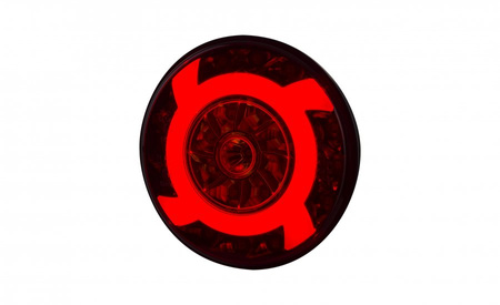 Lampa zespolona tylna HOR 75 - LUCY, diodowa 12/24V (z pierścieniem, kierunkowskaz, światło hamowania, światło pozycyjne, przewód 4x0,5 mm2, długość 1,5 m)