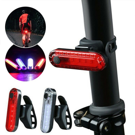 LAMPKA ROWEROWA LED TYŁ PRZÓD USB 50 LUMENÓW NA ROWER