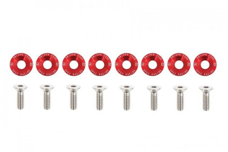 Śrubki z podkładkami uniwersalne JDM 6mm red
