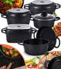 ZESTAW GARNKÓW ALUMINIOWYCH 2w1 POWŁOKA NON-STICK 10 ELEMENTÓW INDUKCJA GAZ PIEKARNIK