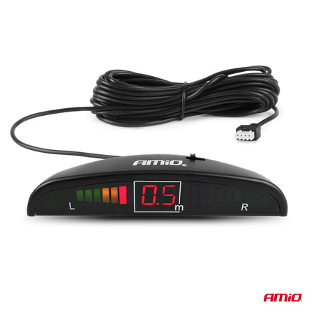 Zestaw czujników parkowania cofania LED 8 sensorów czarne AMIO-01560