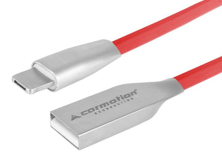 Kabel do ładowania i synchronizacji, 120 cm, USB > zespolone micro USB & Lightning, czerwony