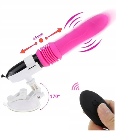 WIBRATOR TELESKOPOWY Z PILOTEM WIELOFUNKCYJNY WIBRUJĄCY RUCH POSUWISTY KULKI