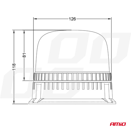 Lampa ostrzegawcza błyskowa kogut 24 LED W25B 12V 24V AMIO-03341