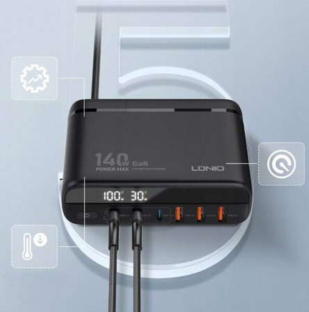 Szybka Ładowarka USB Zasilacz 140W GaN do telefonu laptopa QC3.0 PPS PD100W