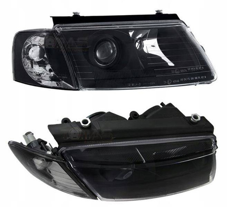 Lampy reflektory przednie Vw Passat B5 96-00 DEPO czarne soczewki
