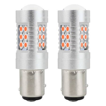 Żarówki LED CANBUS 3030 24SMD 1157 BAY15D PR21/5W Czerwone 12V 24V AMIO-02579