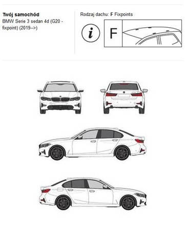 Bagażnik dachowy CRUZ AIRO FUSE DARK BMW seria 3 G20