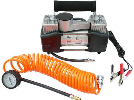 Kompresor samochodowy metalowy, dwutłokowy 12V