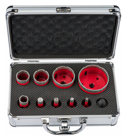 Zestaw 9 OTWORNIC Koronek 6-68 mm Otwornica Diamentowa Adapter HEX M14  RTZOD0046