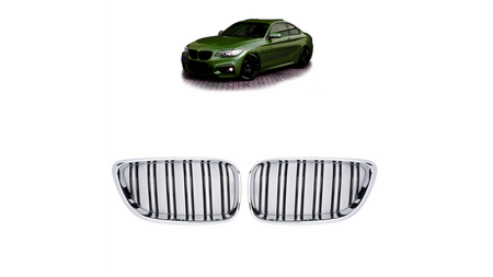 Grill sportowy podwójne żeberka Chrome & Black BMW 2 F22 F23 2013-2021