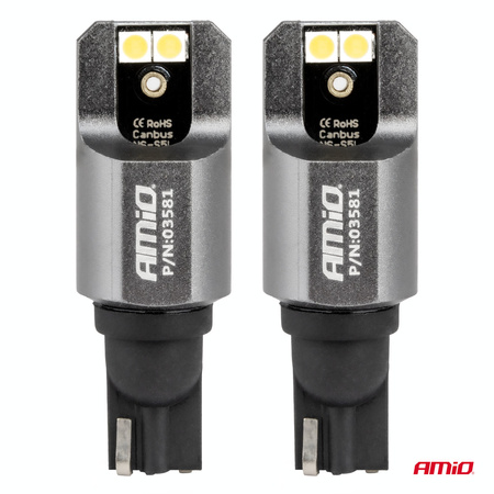 Żarówki LED FULL CANBUS PRO T15 W16W 4x3030 SMD białe 12V 24V AMIO-03581