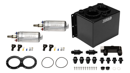 Zbiornik Paliwa Swirl Pot 3L TurboWorks na 2 pompy 250LPH + listwa (w zestawie) Czarny