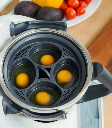WKŁADKA DO GOTOWANIA JAJEK THERMOMIX MONSIEUR COUSINE EDITION PLUS NA 4 JAJKA SZARA CZĘŚĆ ZAMIENNA