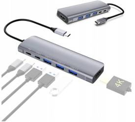ADAPTER HUB 6W1 USB-C PD 100W 3x USB 3.0 HDMI 4K