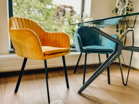 KRZESŁO TRENTO TAPICEROWANE NOWOCZESNY DESIGN FOTEL WELUR SALON JADALNIA