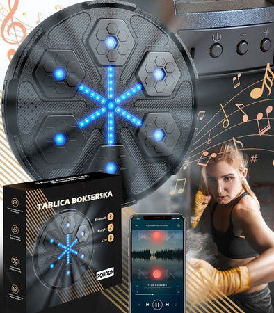 TABLICA BOKSERSKA INTELIGENTNA TRENINGOWA ŚCIENNA ELEKTONICZNA TRENAŻER MUZYKA BLUETOOTH DO TRENINGU ĆWICZEŃ BOKSU