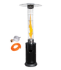 OGRZEWACZ OGRODOWY TARASOWY GAZOWY WYSOKI Z EFEKTEM PŁOMIENIA I OCHRONNĄ OSŁONĄ