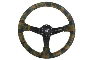 Kierownica SLIDE 350mm offset:80mm Zamsz Camo